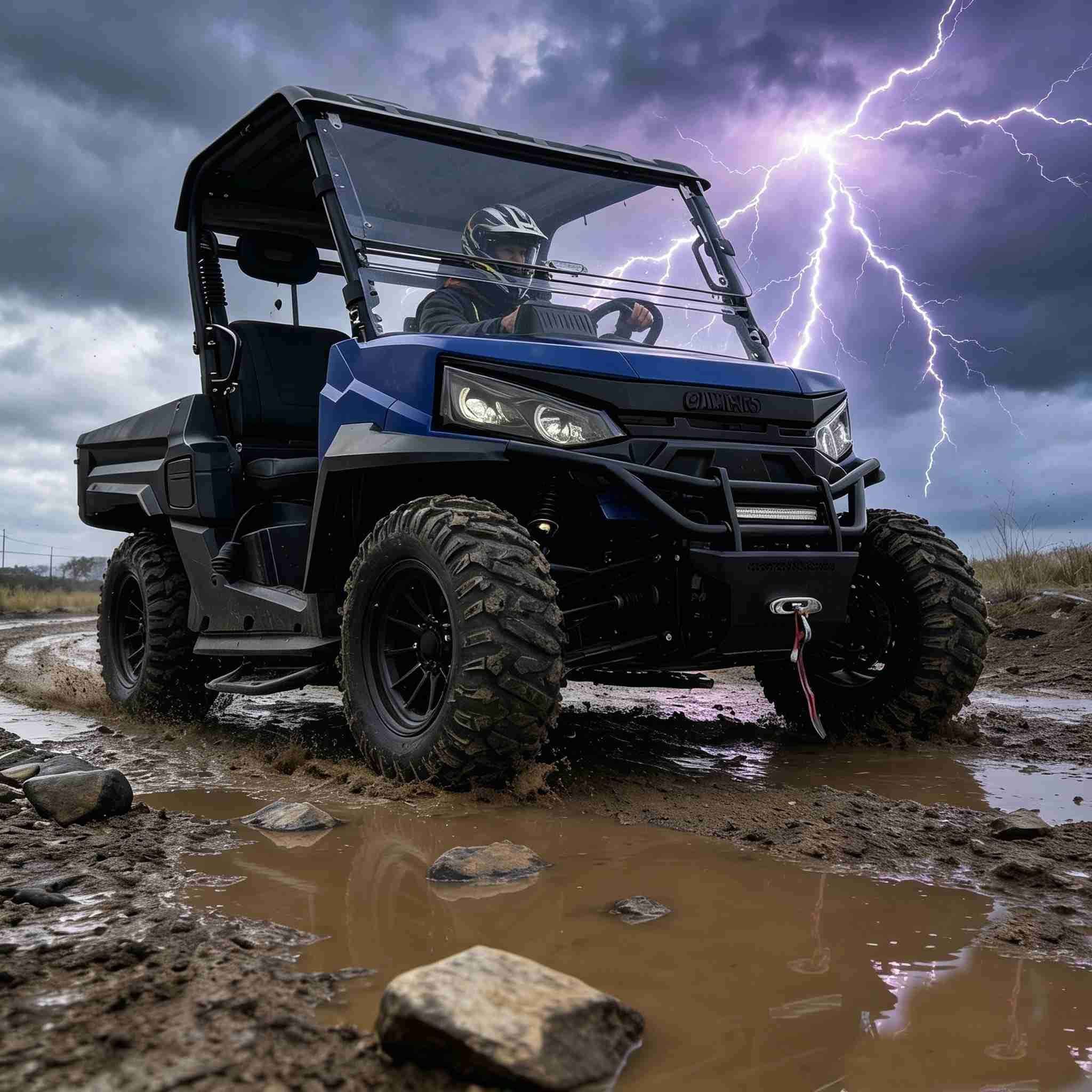 10KW AC Motor 4WD UTV for USA Hunting 350kg Demp bed 20KW Peak