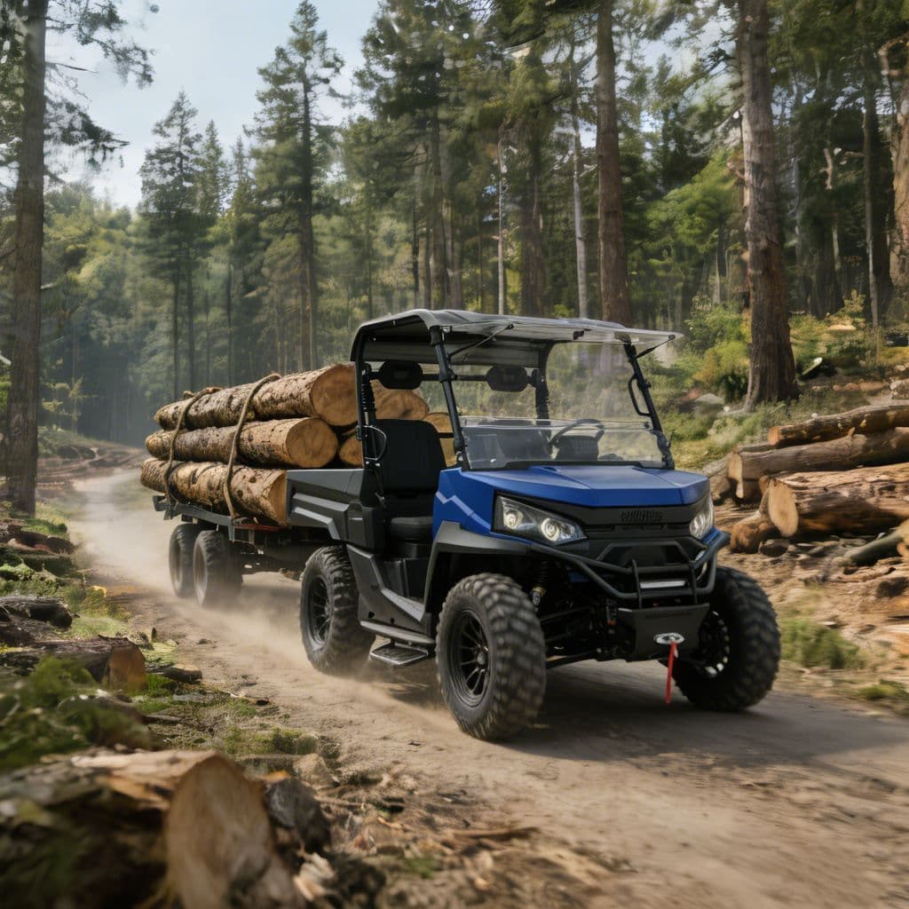 4WD електричен UTV за лов на работа 73,6V литиумска батерија PKE без клуч